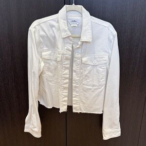 Sam Edelman Cream / White Cropped Cotton Jacket